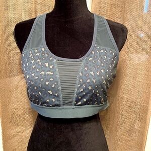 Zyia Active Green Bomber Sports Bra Wirefree Mesh Racerback Padded XL